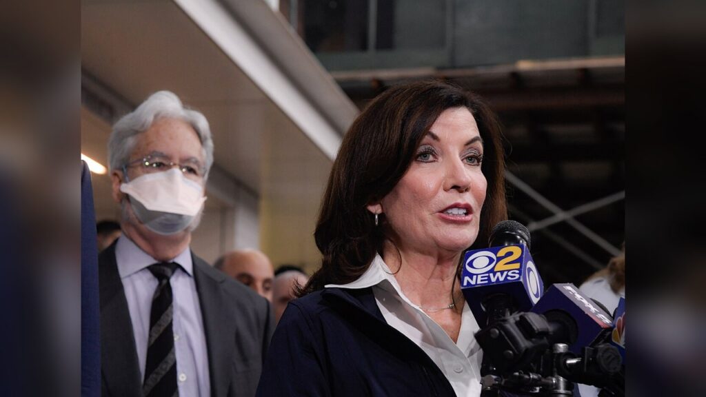 New York Governor Kathy Hochul says she'll introduce legislation requiring in-person firearm sales.