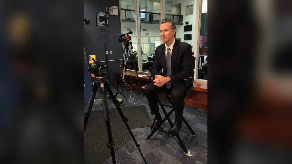 Gavin Newsom warning that Trump might rig the 2028 election.