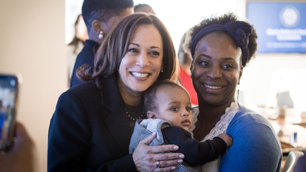 Kamala Harris, current Vice President leading in real polls for the 2028 Democratic nomination.