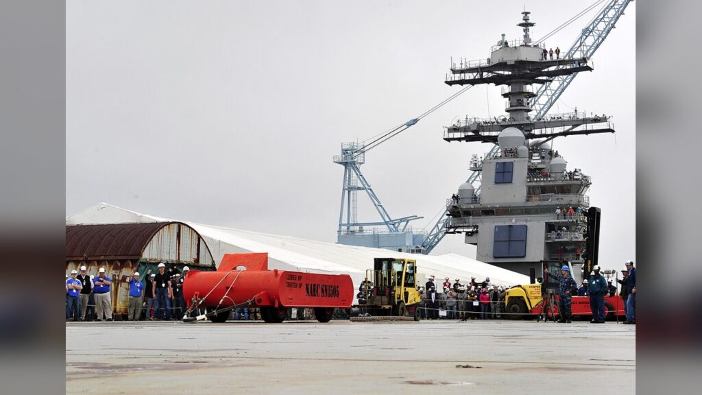 The Electromagnetic Aircraft Launch System is the modern catapult system being ordered ripped out of the carrier.
