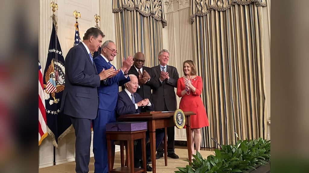 The Inflation Reduction Act is a legislative package signed by Biden in 2022.