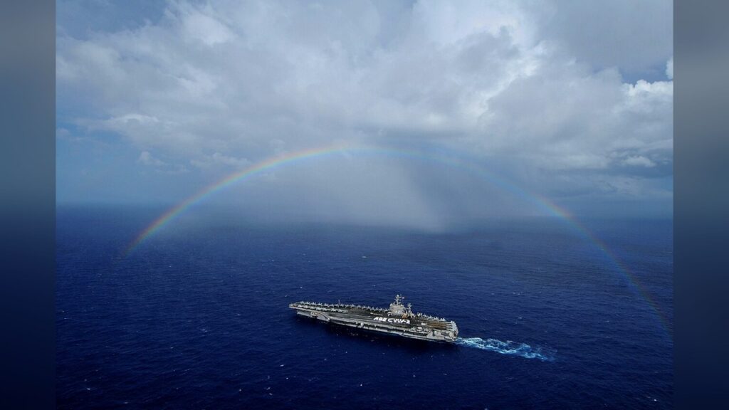 The USS Abraham Lincoln carrier where 5,000 sailors have been trapped for 260 days.