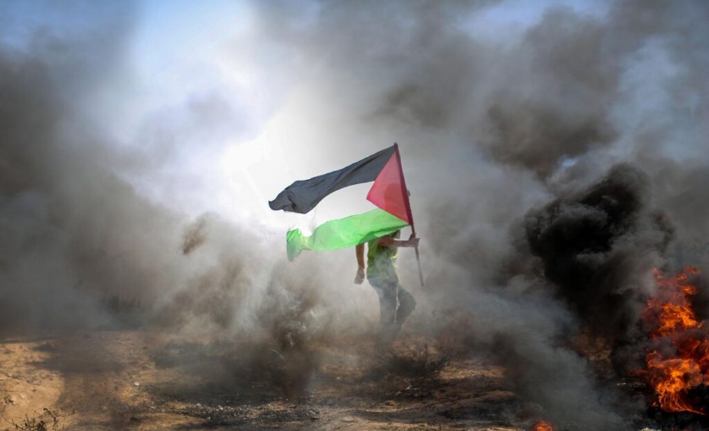 Town of az-Zawayda in central Gaza hit by Israeli aircraft