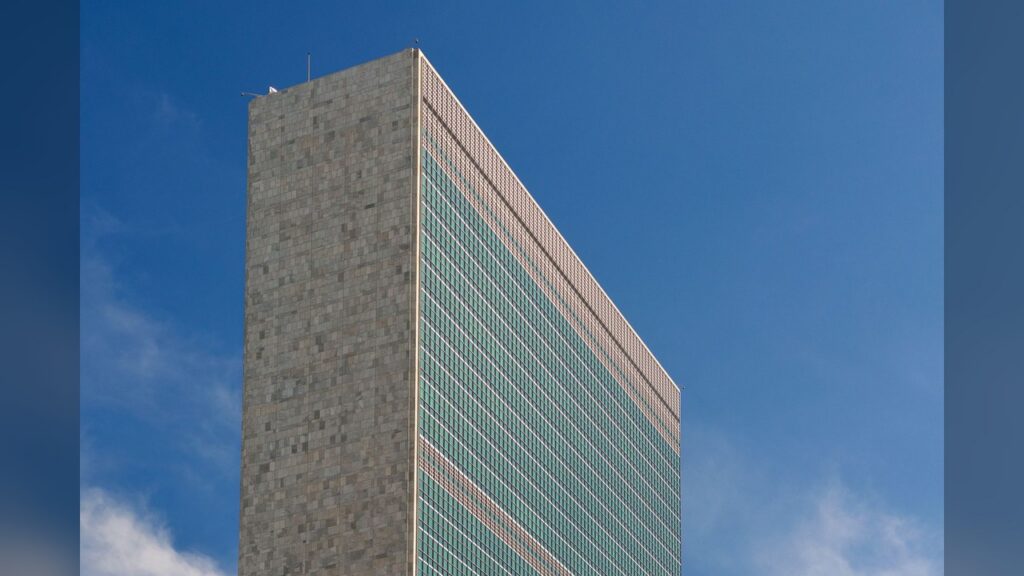 United Nations Headquarters, New York City, Protesters gathered outside the United Nations building in New York City on September 24.